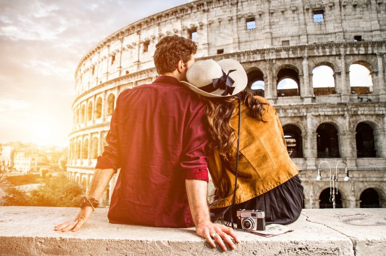 Couple of tourist on vacation in Rome