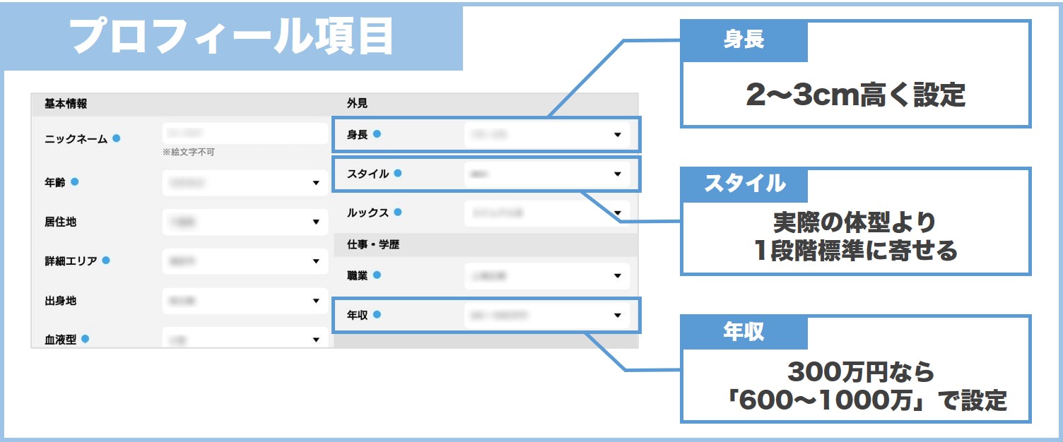 プロフィール項目