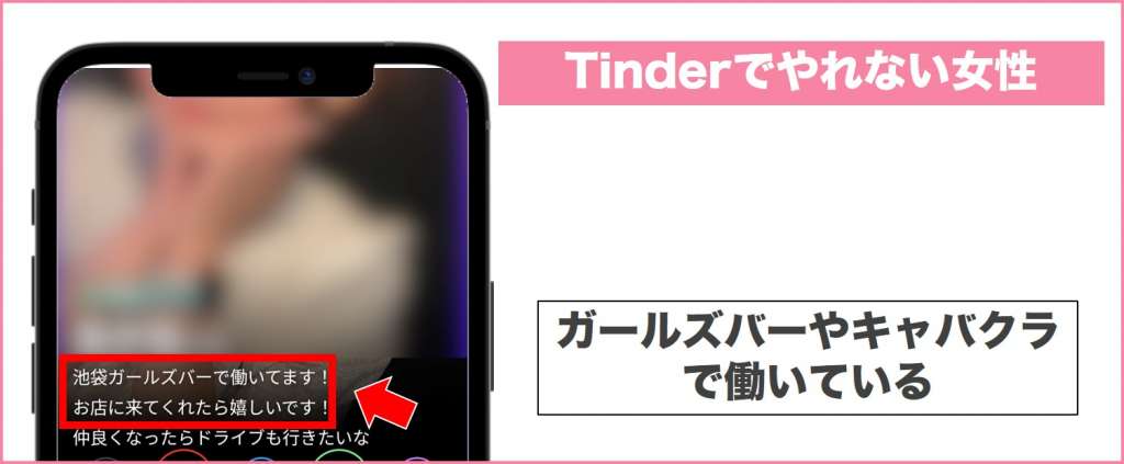 Tinderでヤレない女性(ガールズバーで働いている)