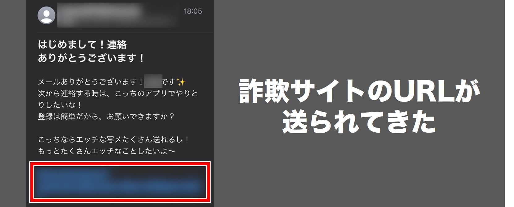 詐欺サイトのURLが送られてきた