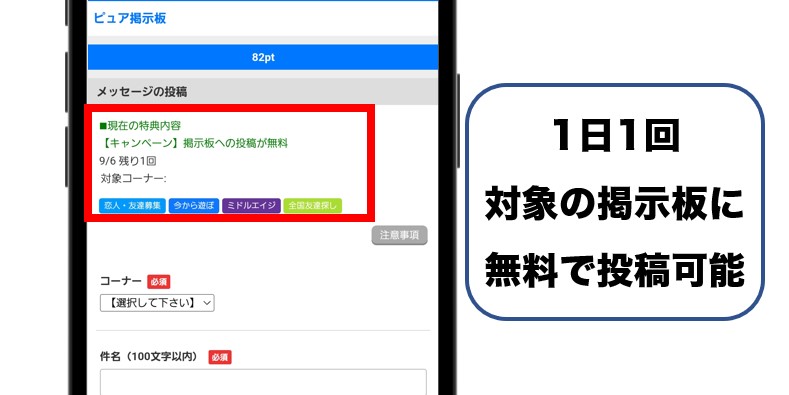 掲示板で1日1回の無料投稿を活用する